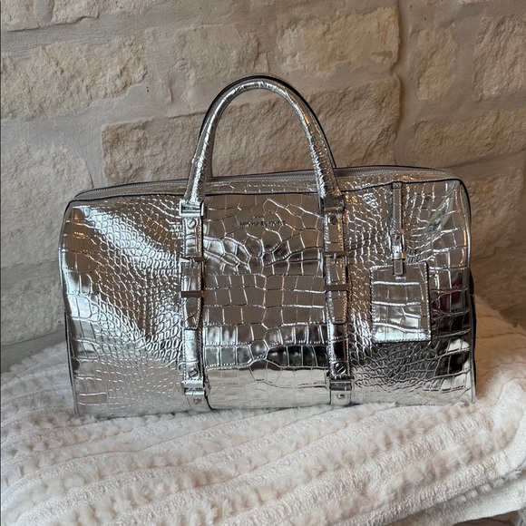 Michael Kors Handbags - Micheal Kors- Bedford Travel Weekender Bag/ Silver Crocodile Embossed Handbag